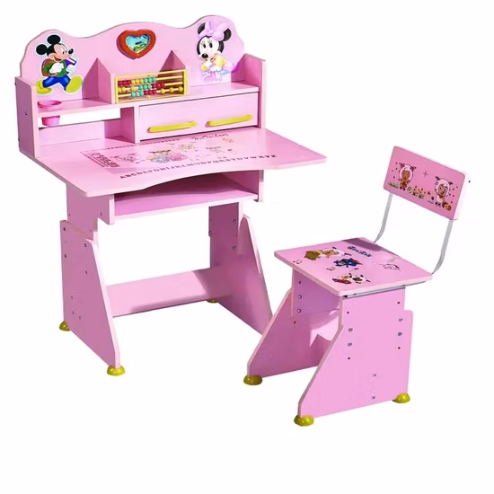 Juego de escritorio y silla de aprendizaje para niños, altura ajustable, mobiliario escolar para estudiantes, mesa de estudio ergonómica de madera para niños para el hogar